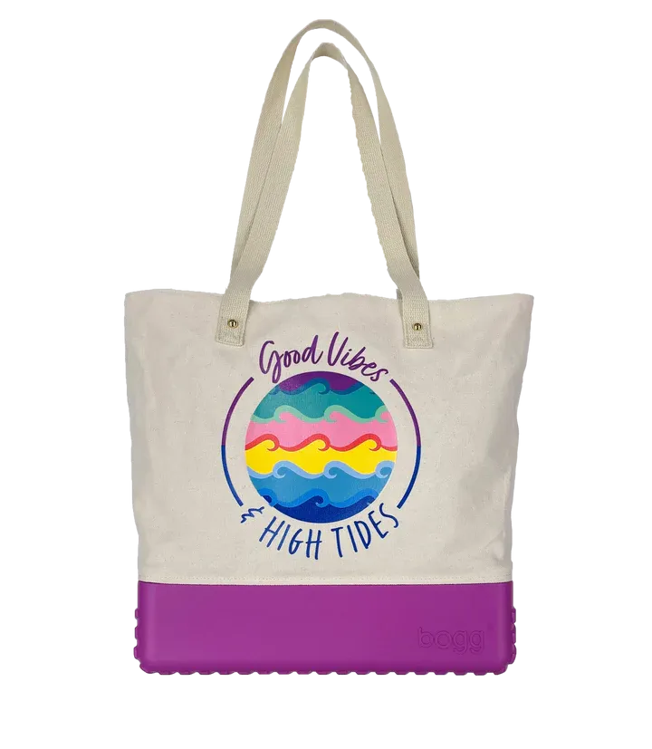 Printed Canvas Bogg Bag Good Vibes