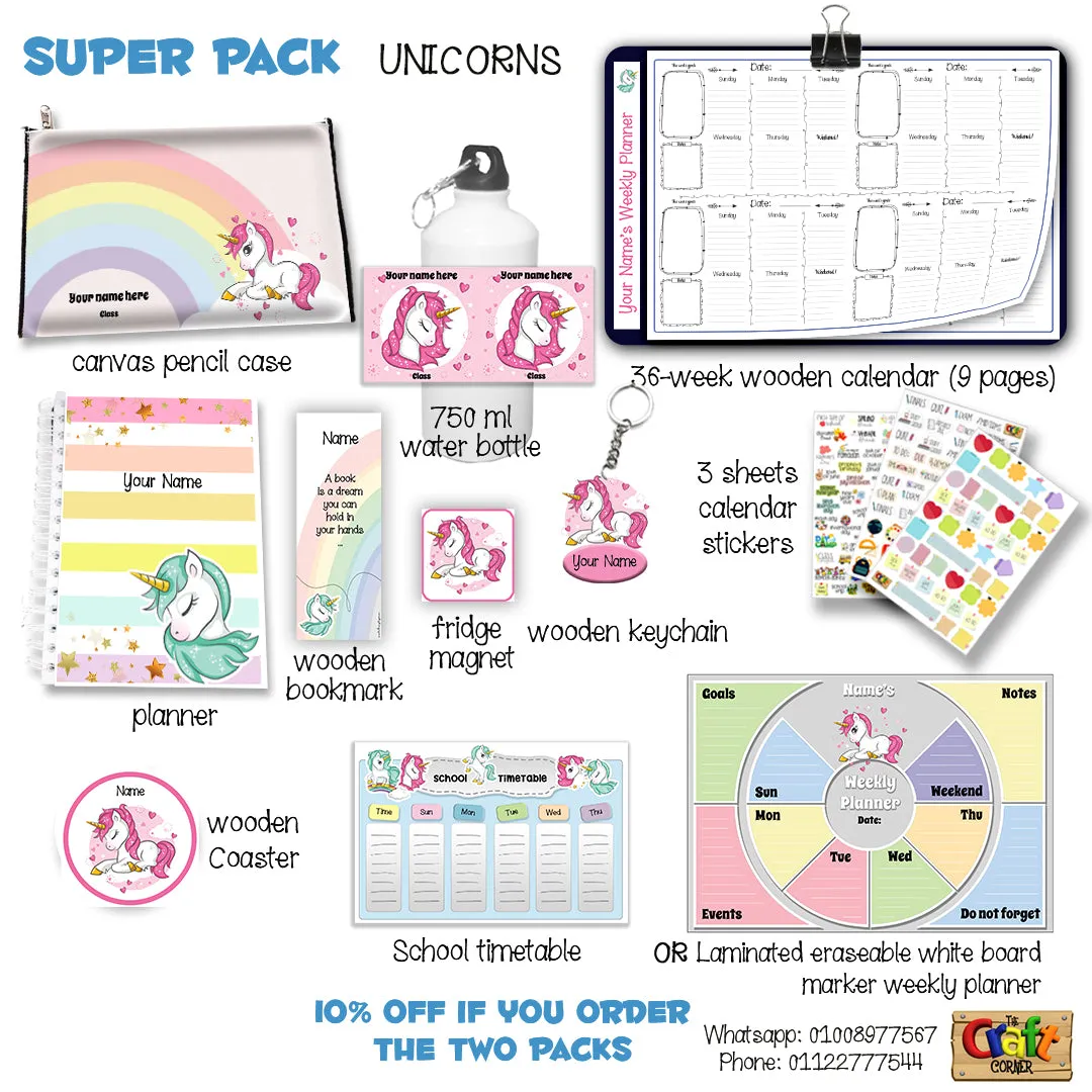 ""Unicorn" School labels packs