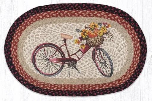 Red Bicycle Braided Rug