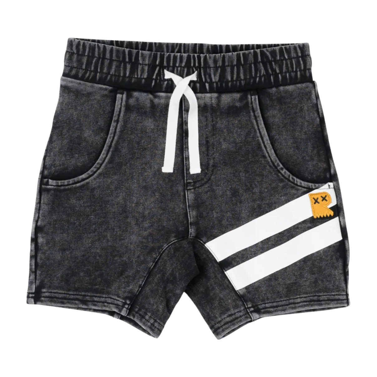 Rock Your Kid - Stripe Shorts in Black Wash