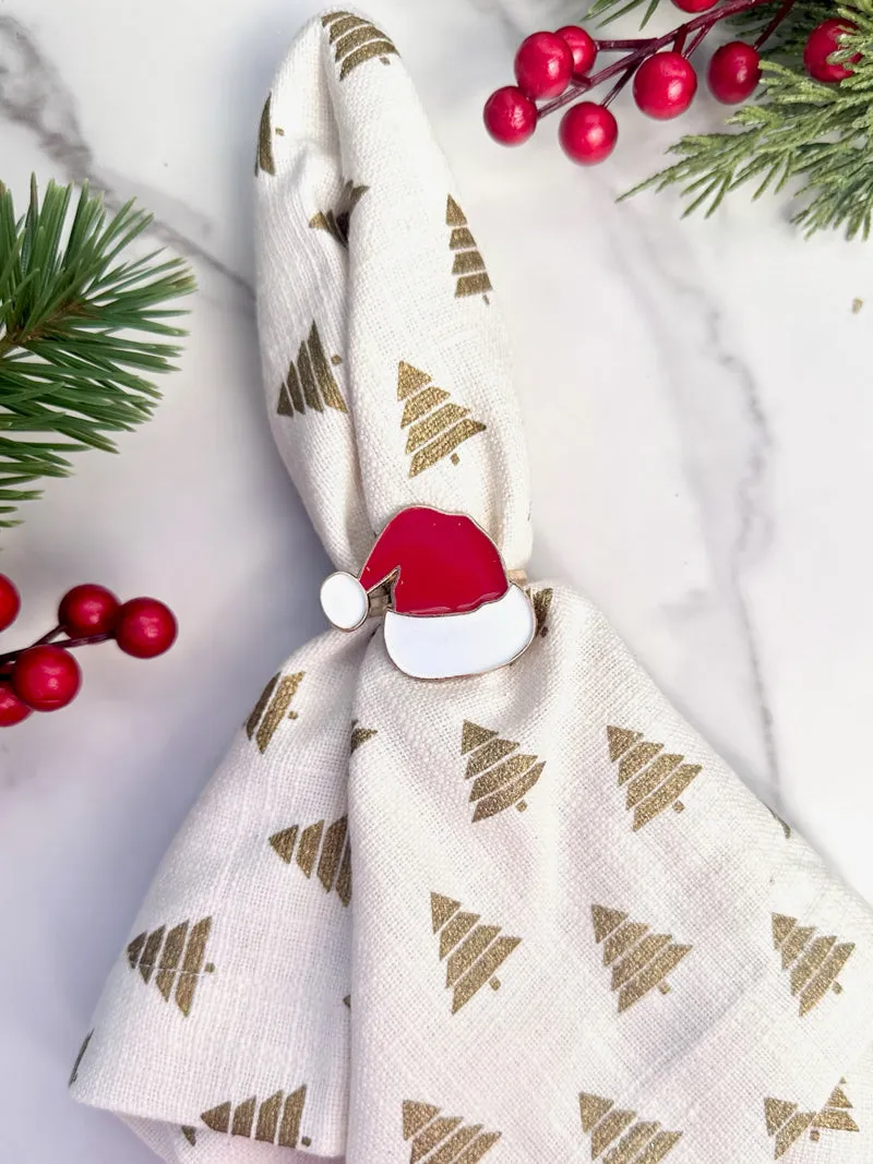 Santa Hat Napkin Huggers - Red/White