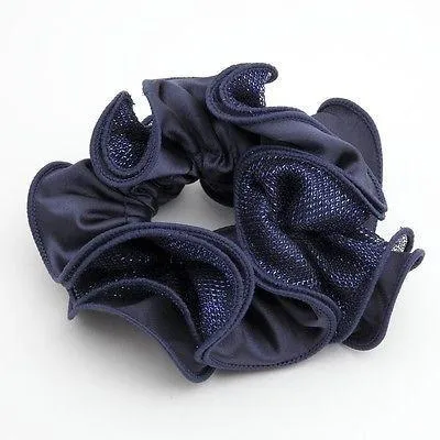 Satin Meshed Fabric Combination Dazzling Ponytail Holder  Elastic Scrunchie