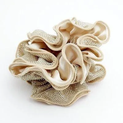 Satin Meshed Fabric Combination Dazzling Ponytail Holder  Elastic Scrunchie