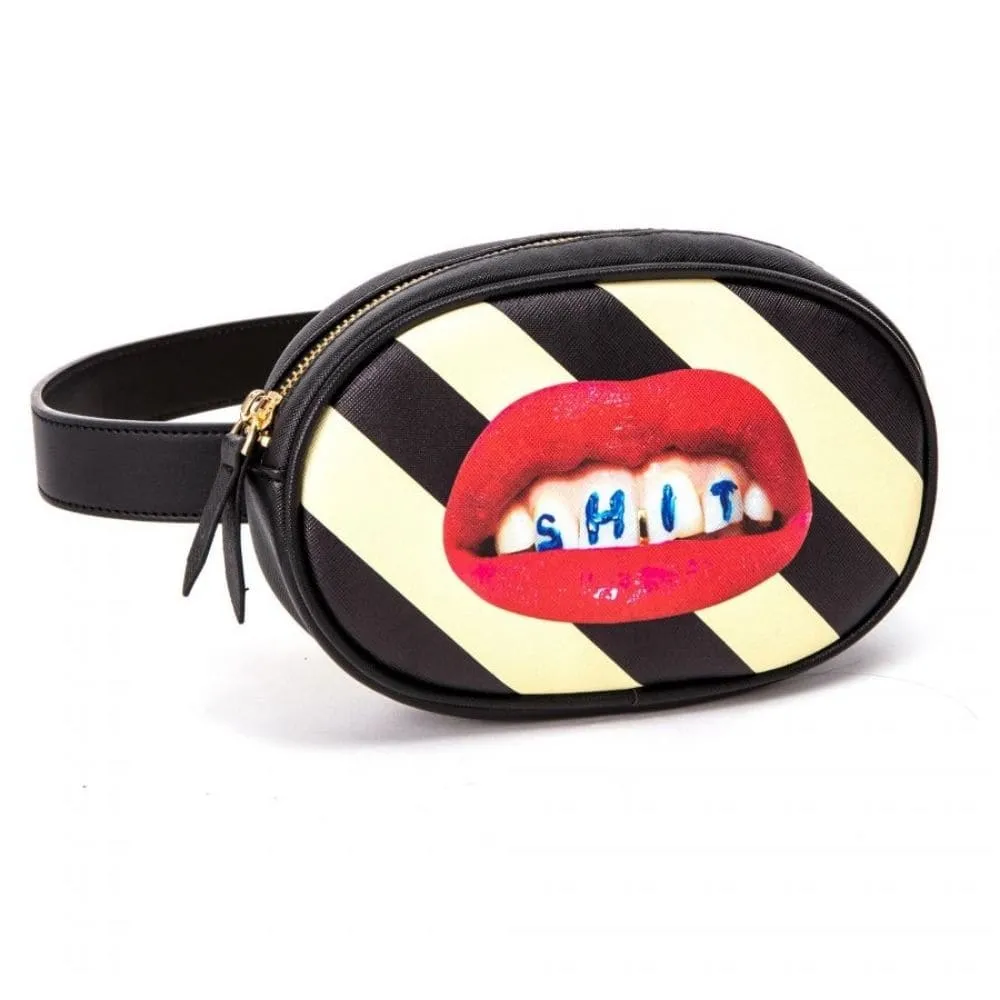 Seletti Toiletpaper Waist Bag Shit Striped