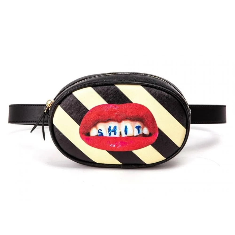 Seletti Toiletpaper Waist Bag Shit Striped