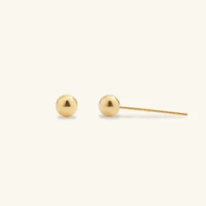 Shining Gold Ball Stud Earrings