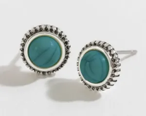 Silver & Turquoise Stone Earrings