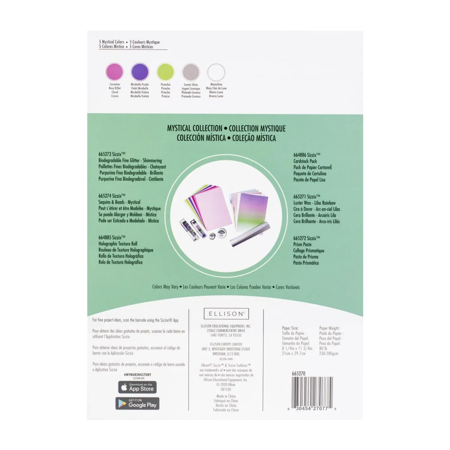 Sizzix Surfacez Opulent Cardstock Pack 8"X11.5" 50/Pkg - Iridescent