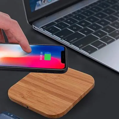 Slim Wood Portable Qi Wireless Charger