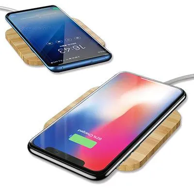 Slim Wood Portable Qi Wireless Charger