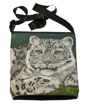 Snow Leopard Large Cross Body Bag- Highland Veil