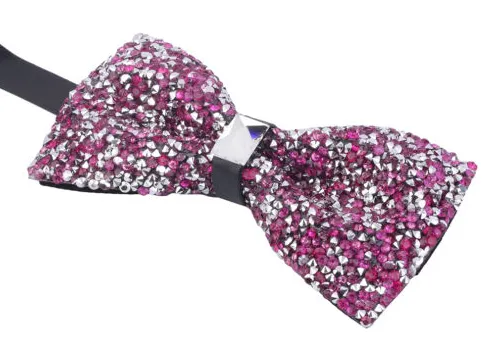 Sparkly Dark Pink Crystal Bowtie