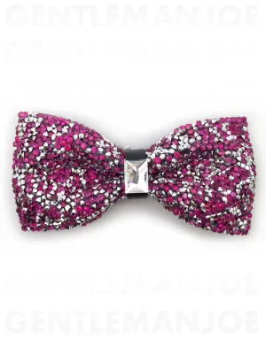 Sparkly Dark Pink Crystal Bowtie