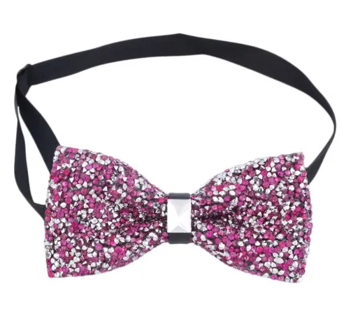 Sparkly Dark Pink Crystal Bowtie