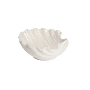 Stoneware White Shell Bowl