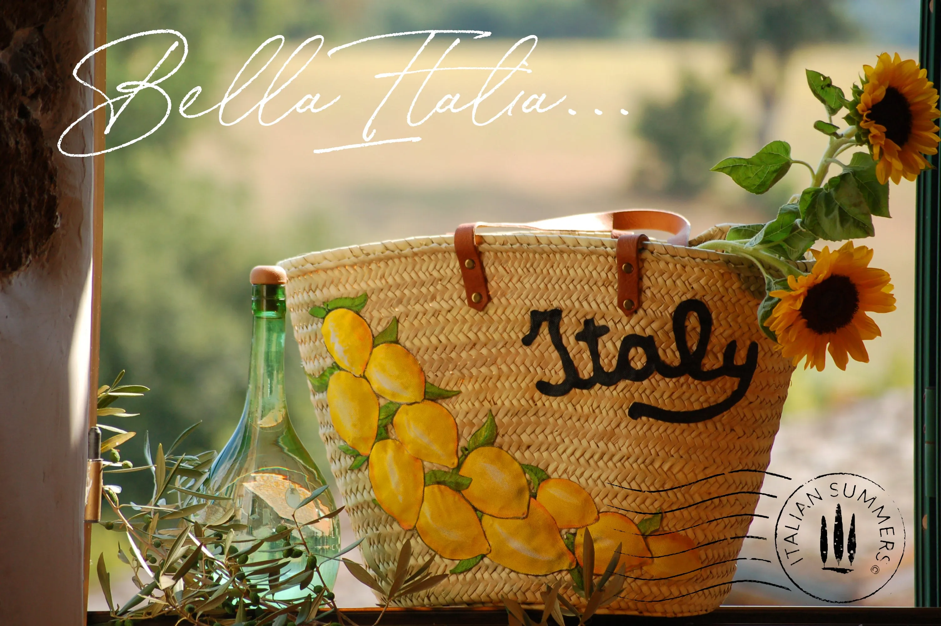 Straw Bag ITALY LEMONS made to order