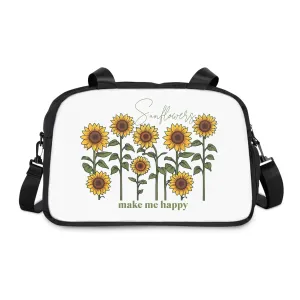 Sunflowers Make Me Happy" fitness bag