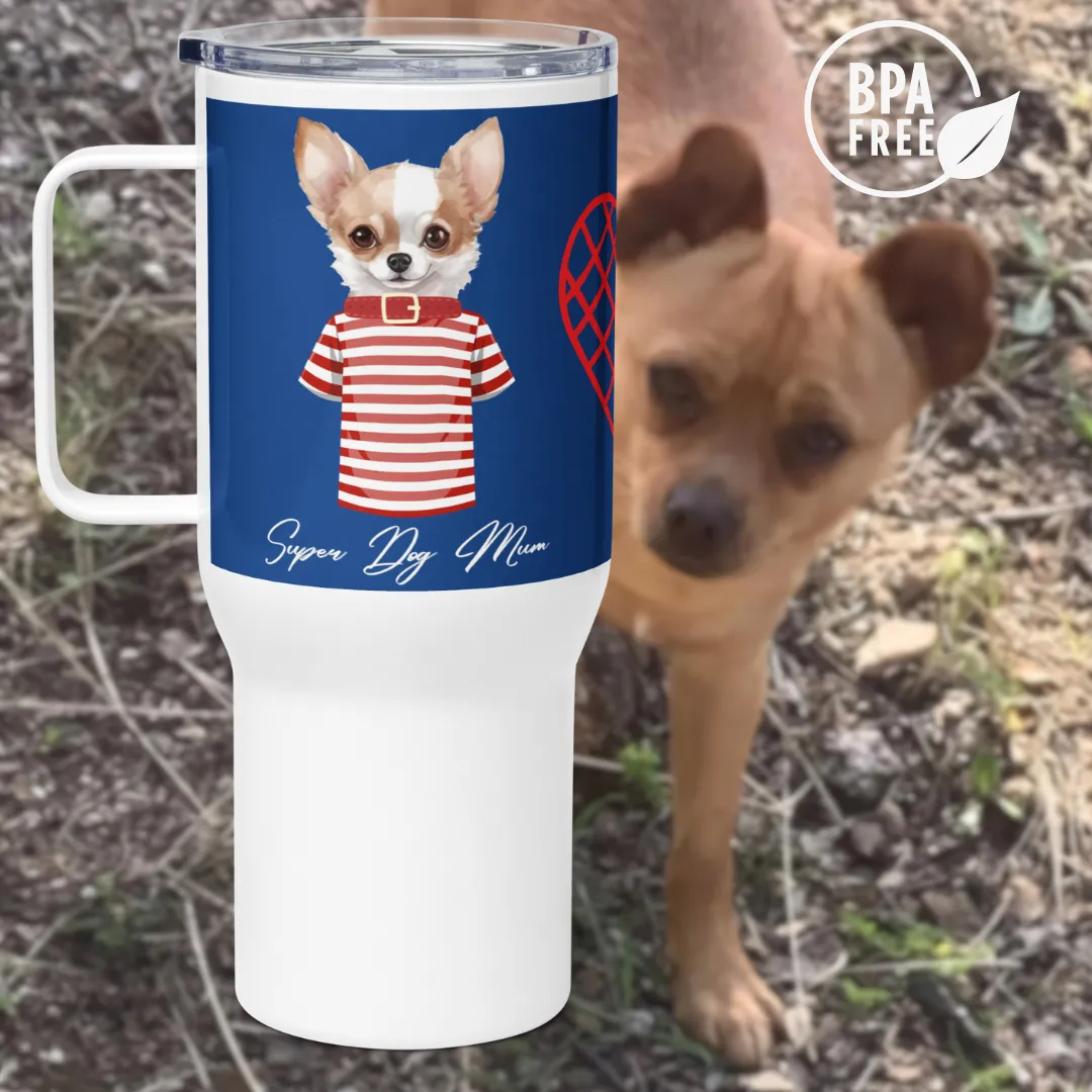 Super Chihuahua Mum, Travel mug with handle