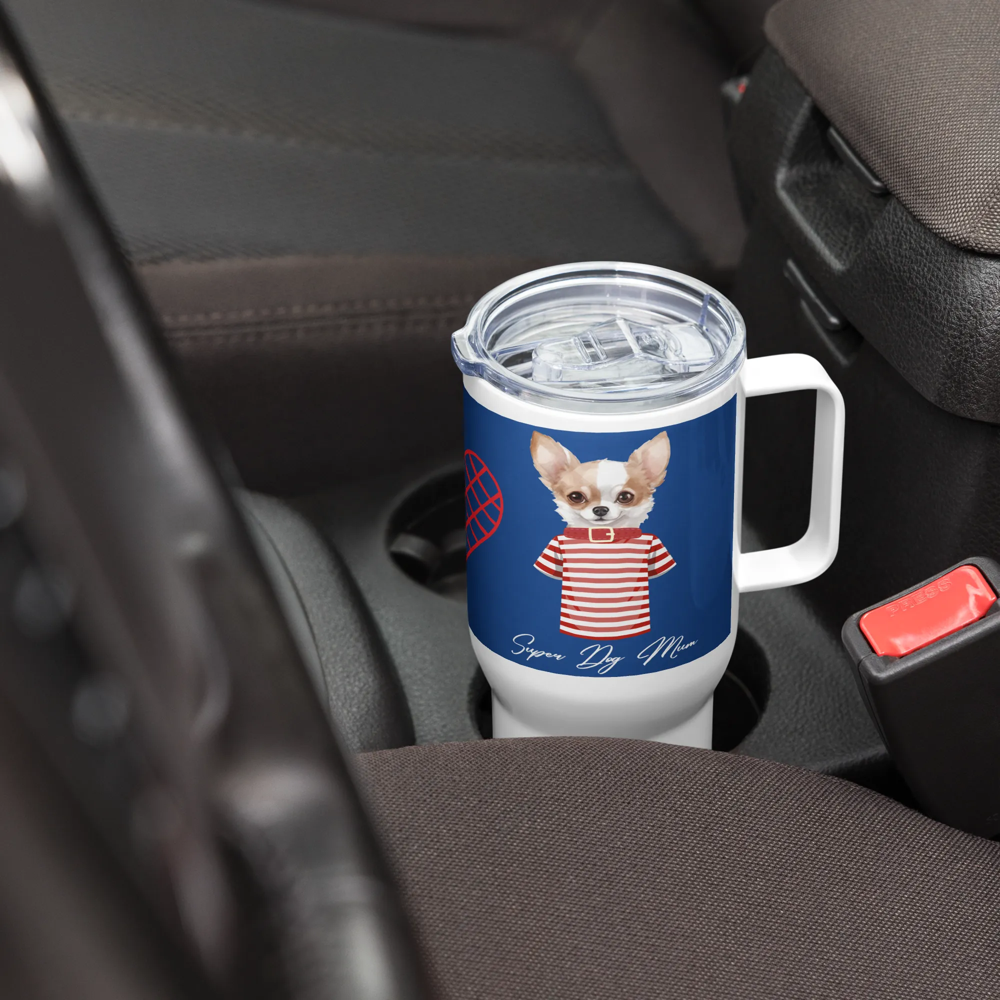 Super Chihuahua Mum, Travel mug with handle