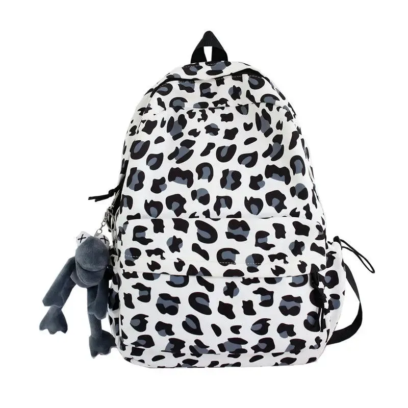 TAVIMART  -  Leopard Print Backpack for Female Korean Casual High School Large Capacity Backpack Students Backpack for College Bags