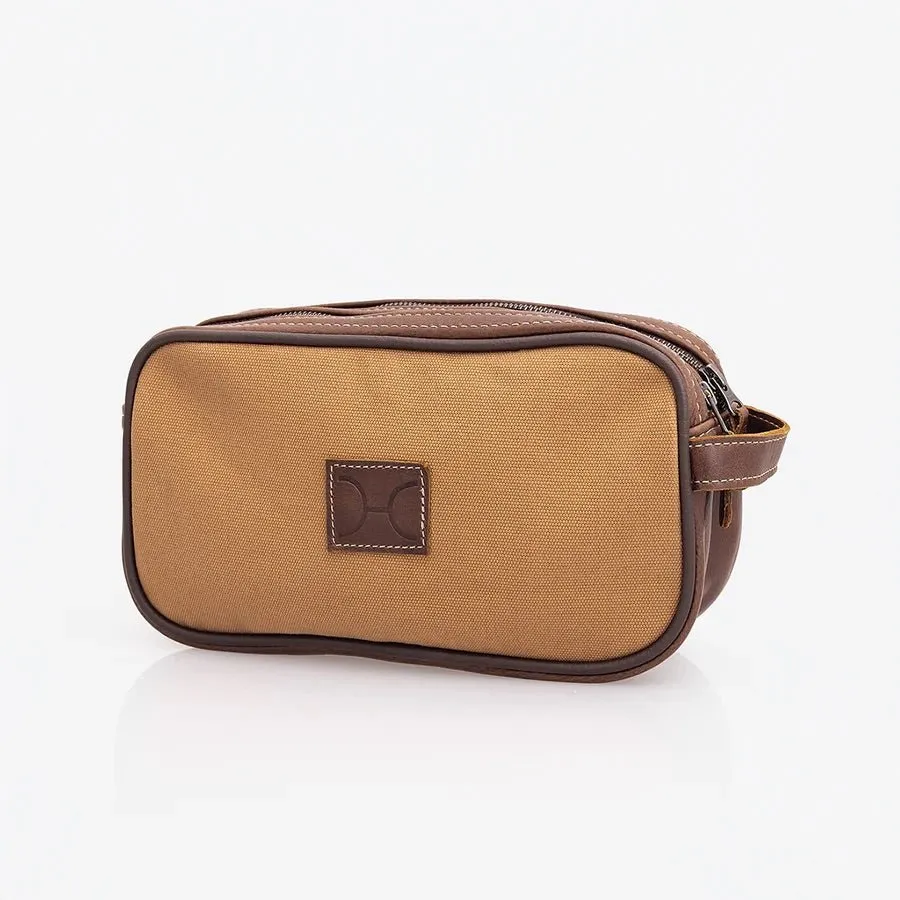 Thandana Mens Double Zip Vanity Wax Canvas Case