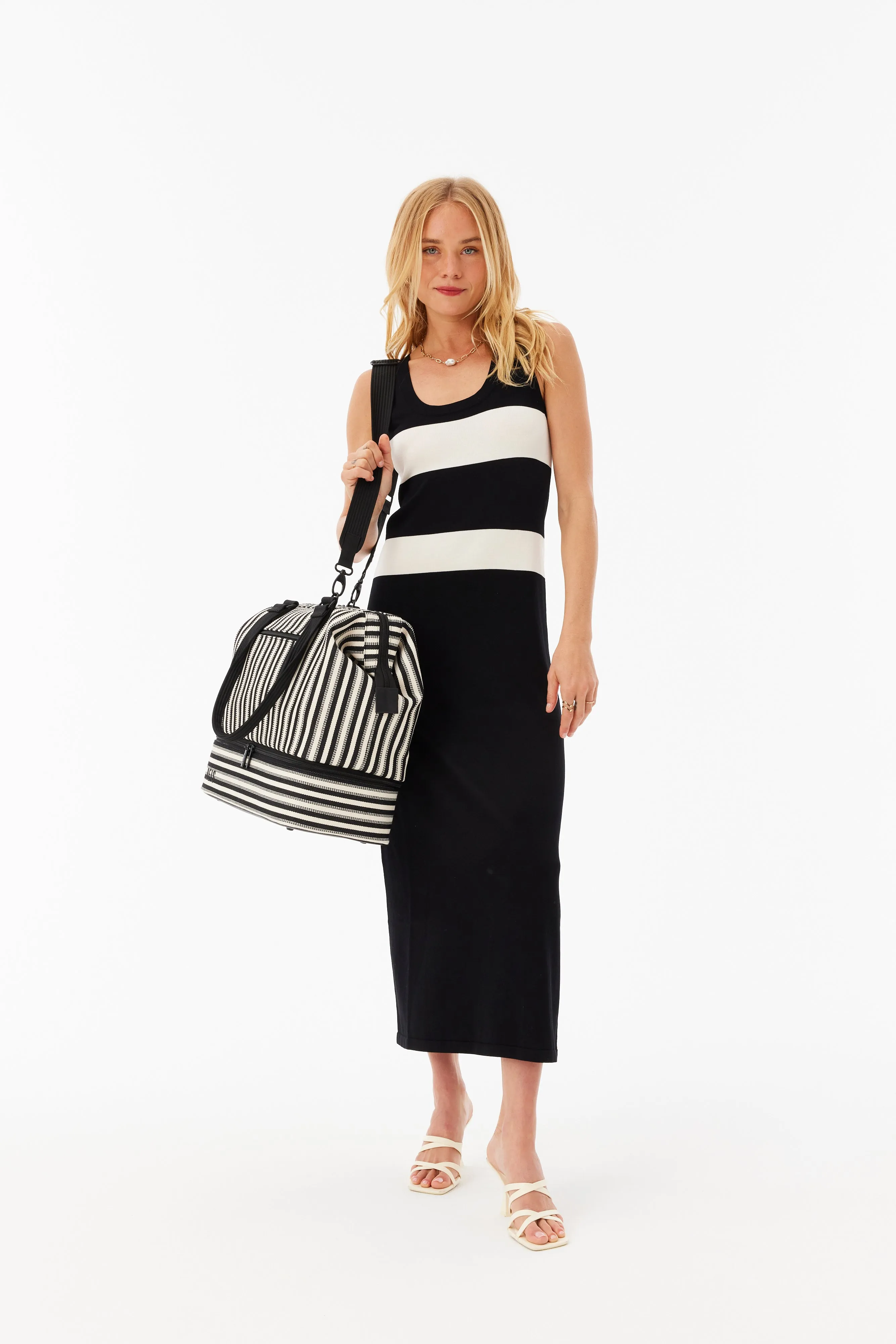 The Mini Weekender in Black Stripe