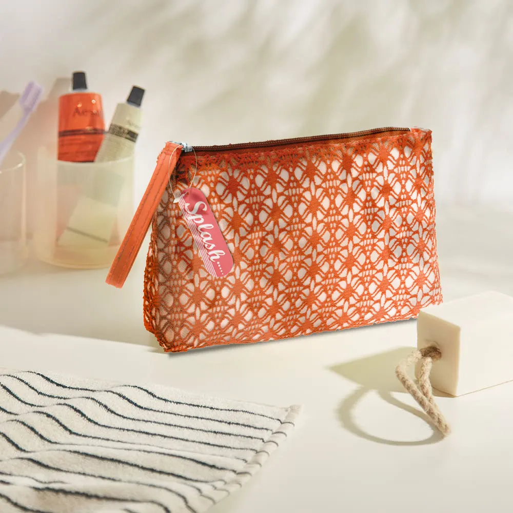 Toiletry Bag for Women - Cotton with Net