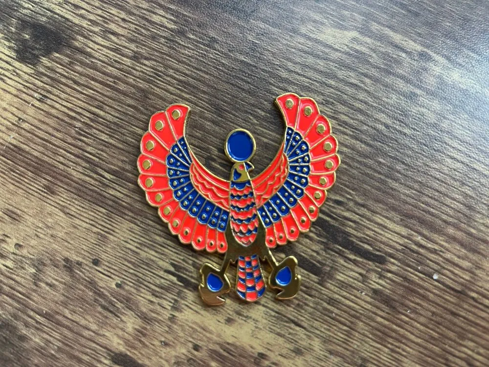 Tutankhamun Falcon Pectoral Enamel Coin