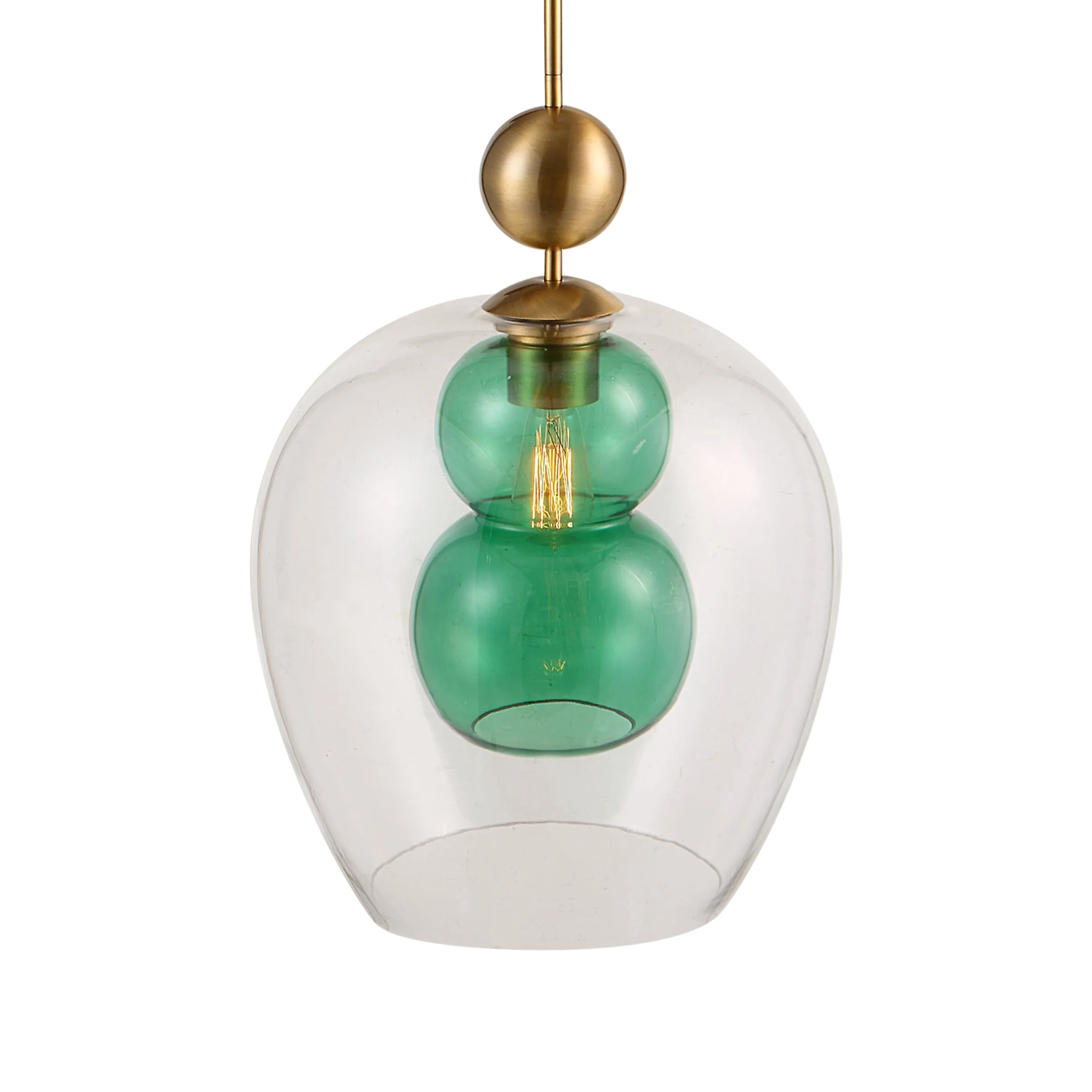 Uttermost Shamrock Green Glass 1 Light Pendant