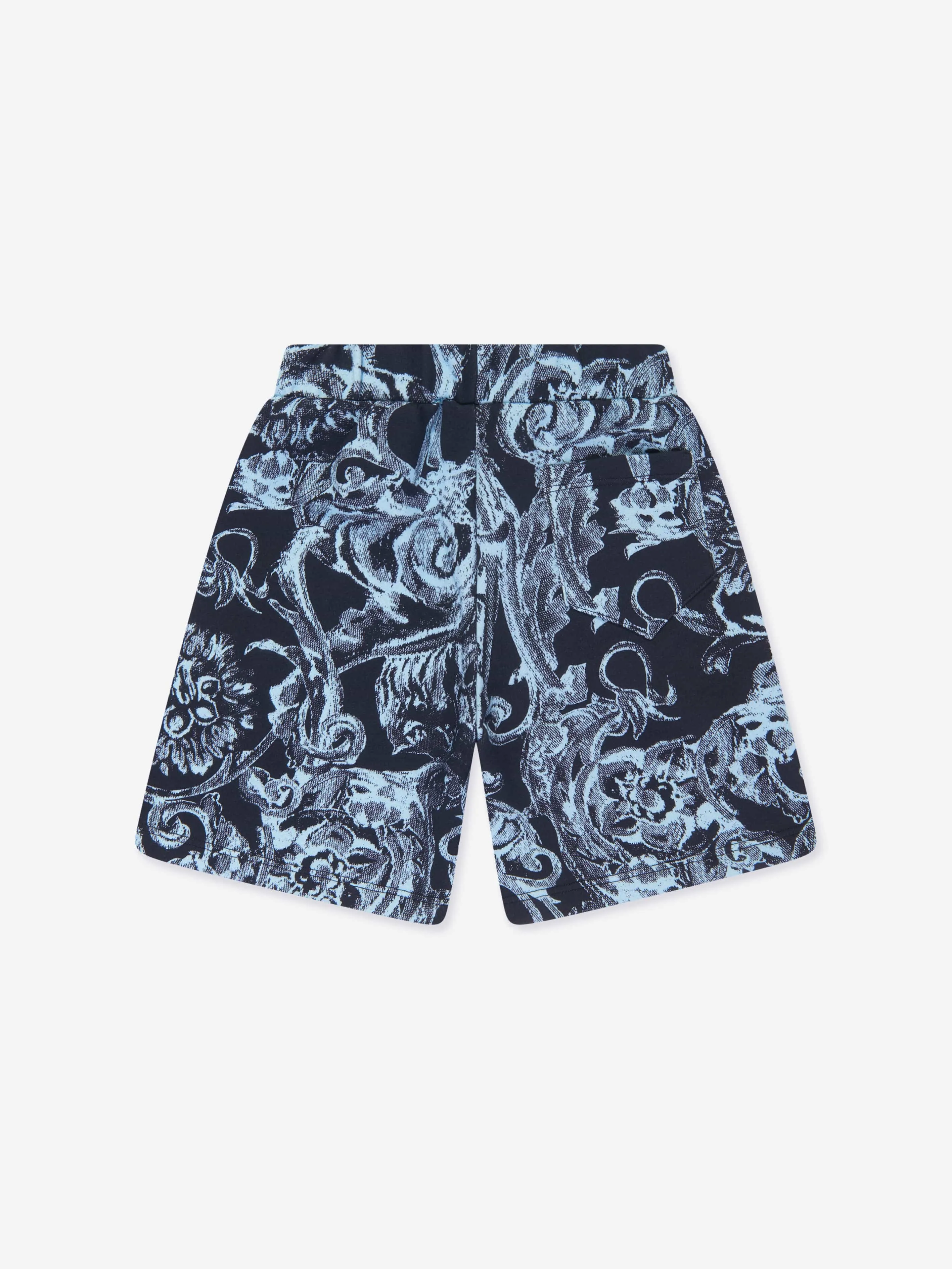 Versace Boys Barocco Print Shorts in Navy