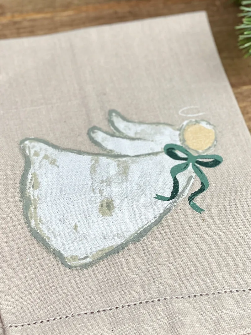 Vintage Style Christmas Painted Towel