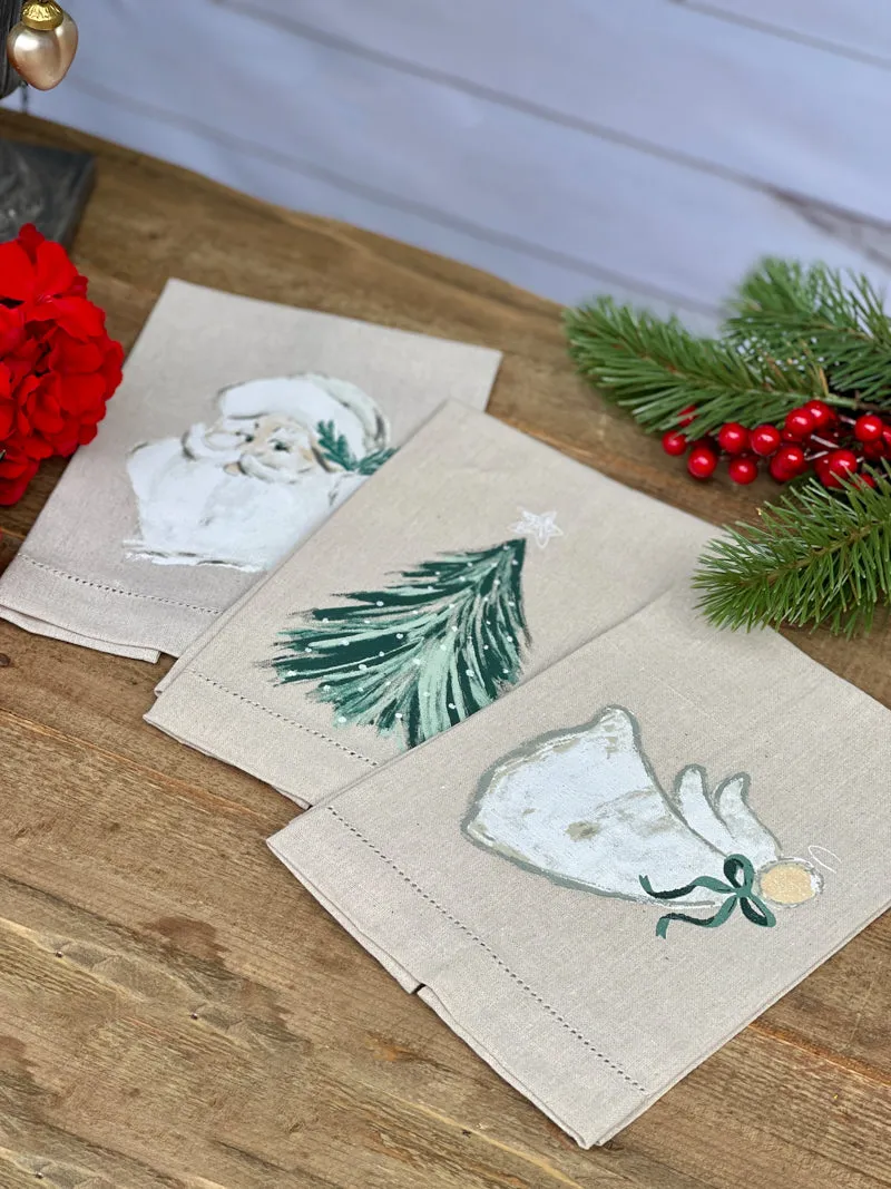 Vintage Style Christmas Painted Towel