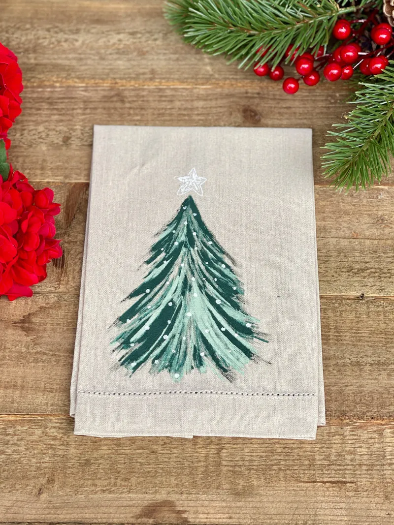 Vintage Style Christmas Painted Towel