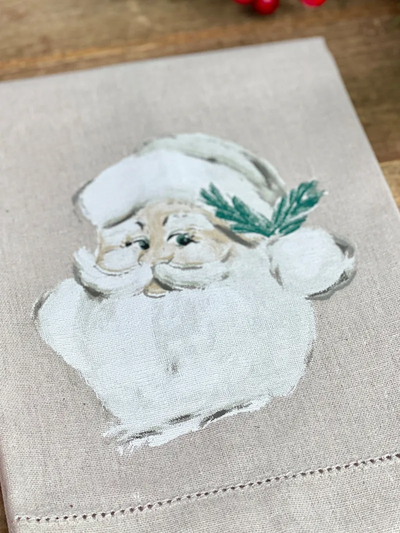 Vintage Style Christmas Painted Towel