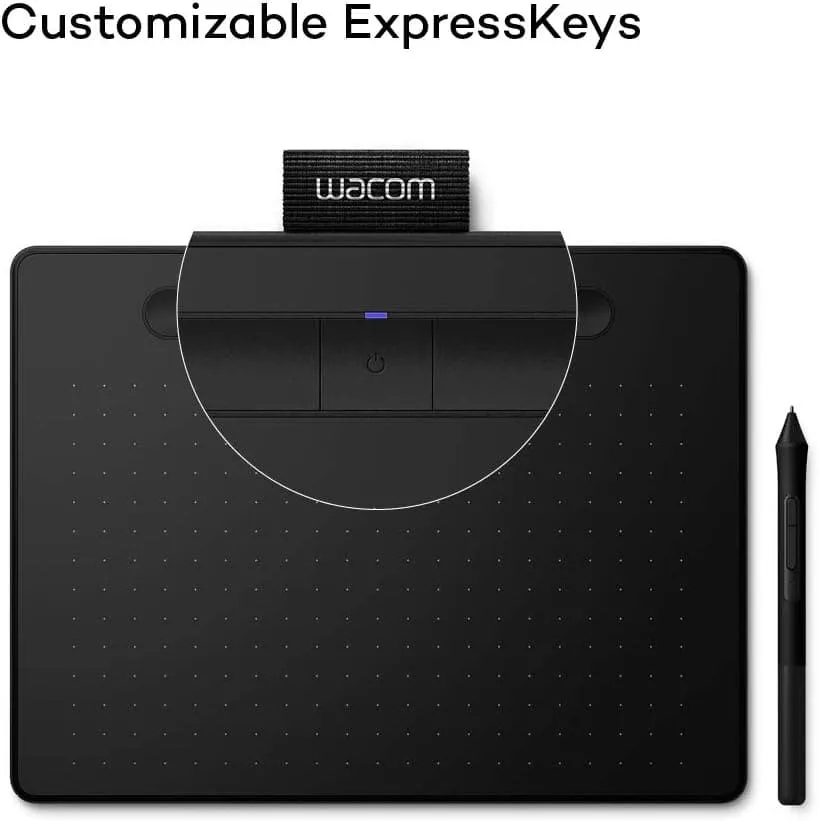 Wacom Intuos M Black with Bluetooth – Drawing Tablet with Pen, Stylus Battery-free & Pressure-sensitive, Compatible with Windows, Mac & Android, Perfect Tablet for Drawing, Graphics or Remote Working