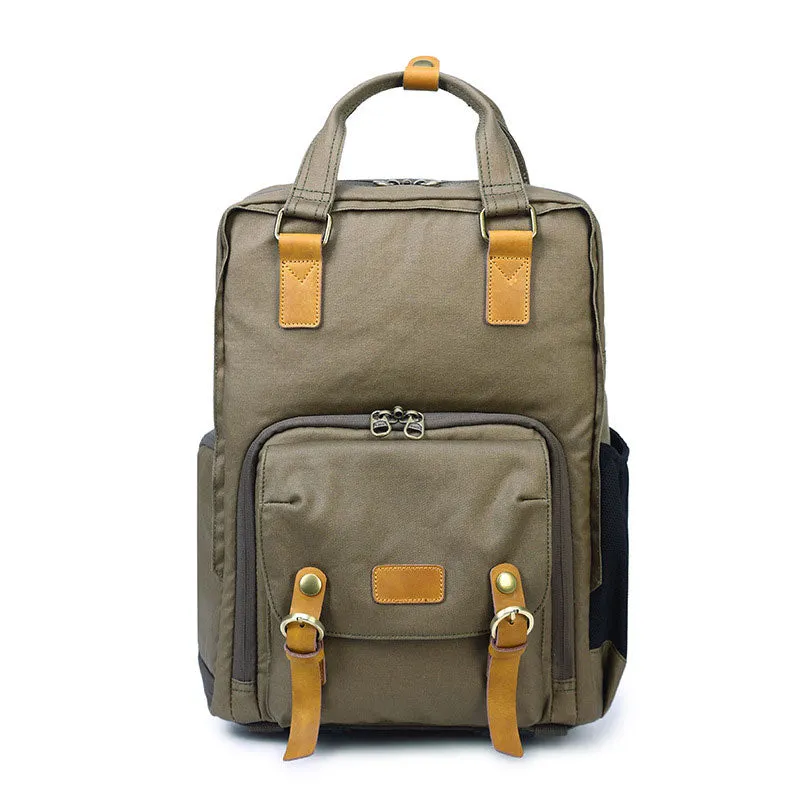 Waxed Canvas Camera Backpack