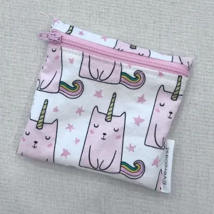 White Caticorn Reusable Mini Snack Bag