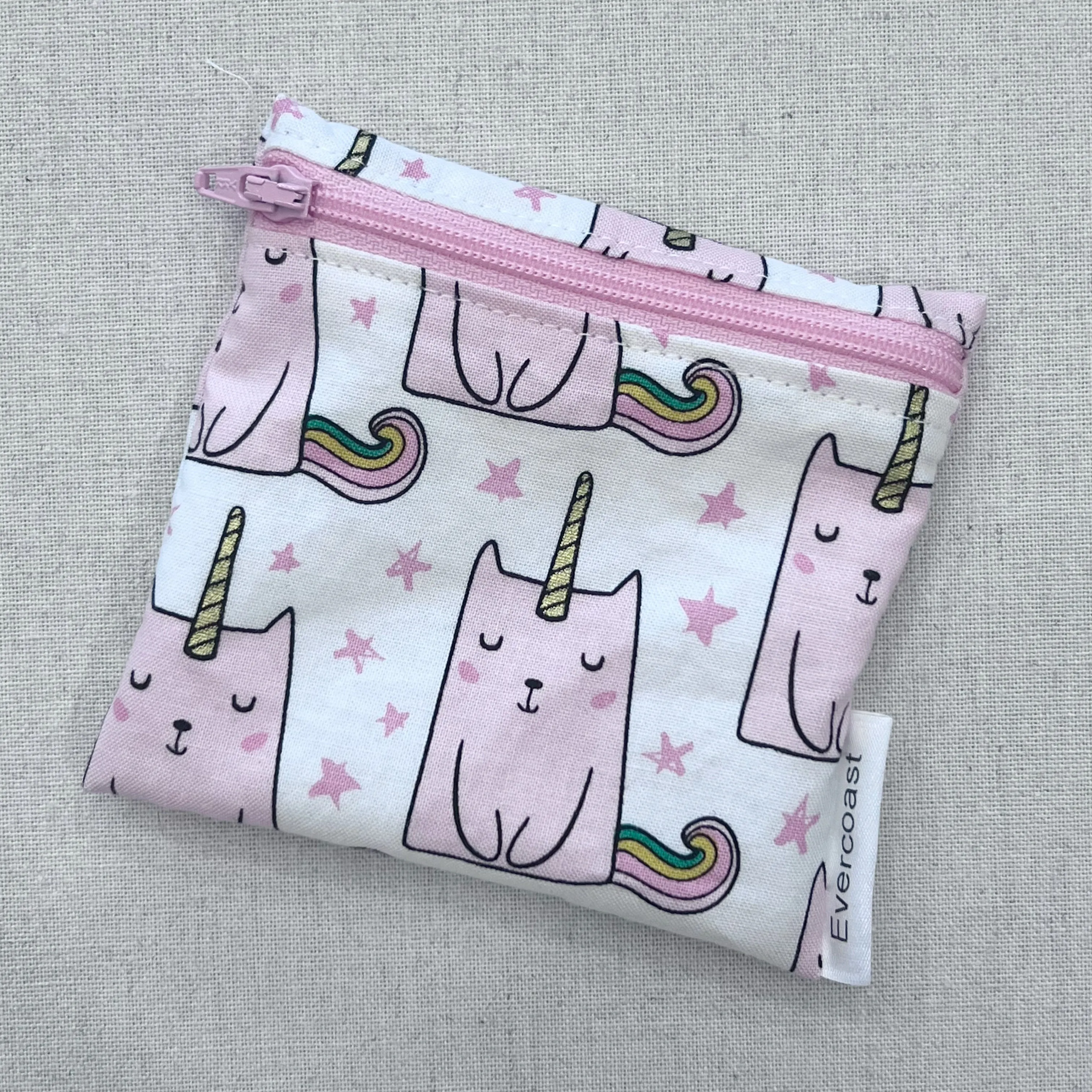 White Caticorn Reusable Mini Snack Bag