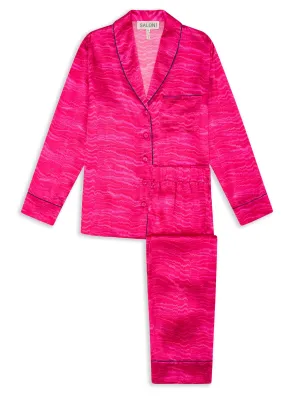 Women's Lounge PJ Set in Pink Marbling