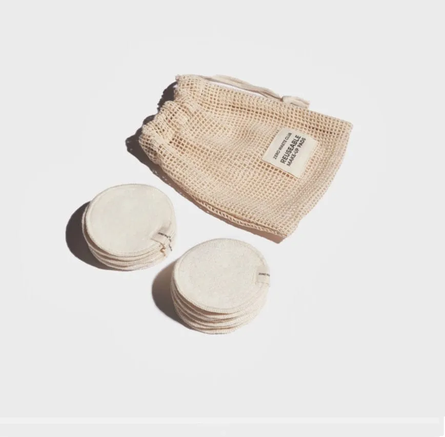 zero waste club- Reusable Organic Cotton Rounds- Makeup Remover Pads - Pack of 16