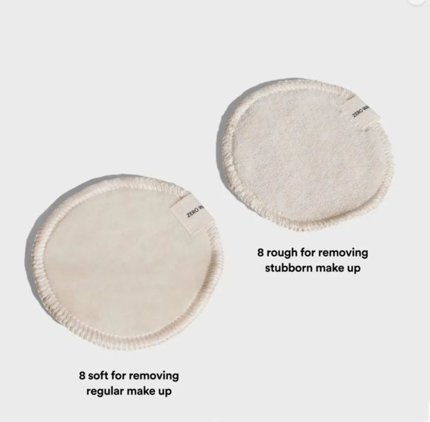 zero waste club- Reusable Organic Cotton Rounds- Makeup Remover Pads - Pack of 16